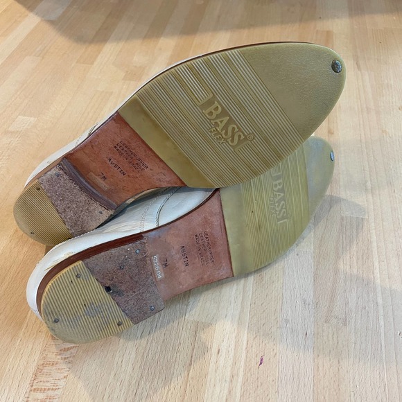 THROW BACK Vintage 80s Bass Oxfords Winter White - Picture 7 of 10